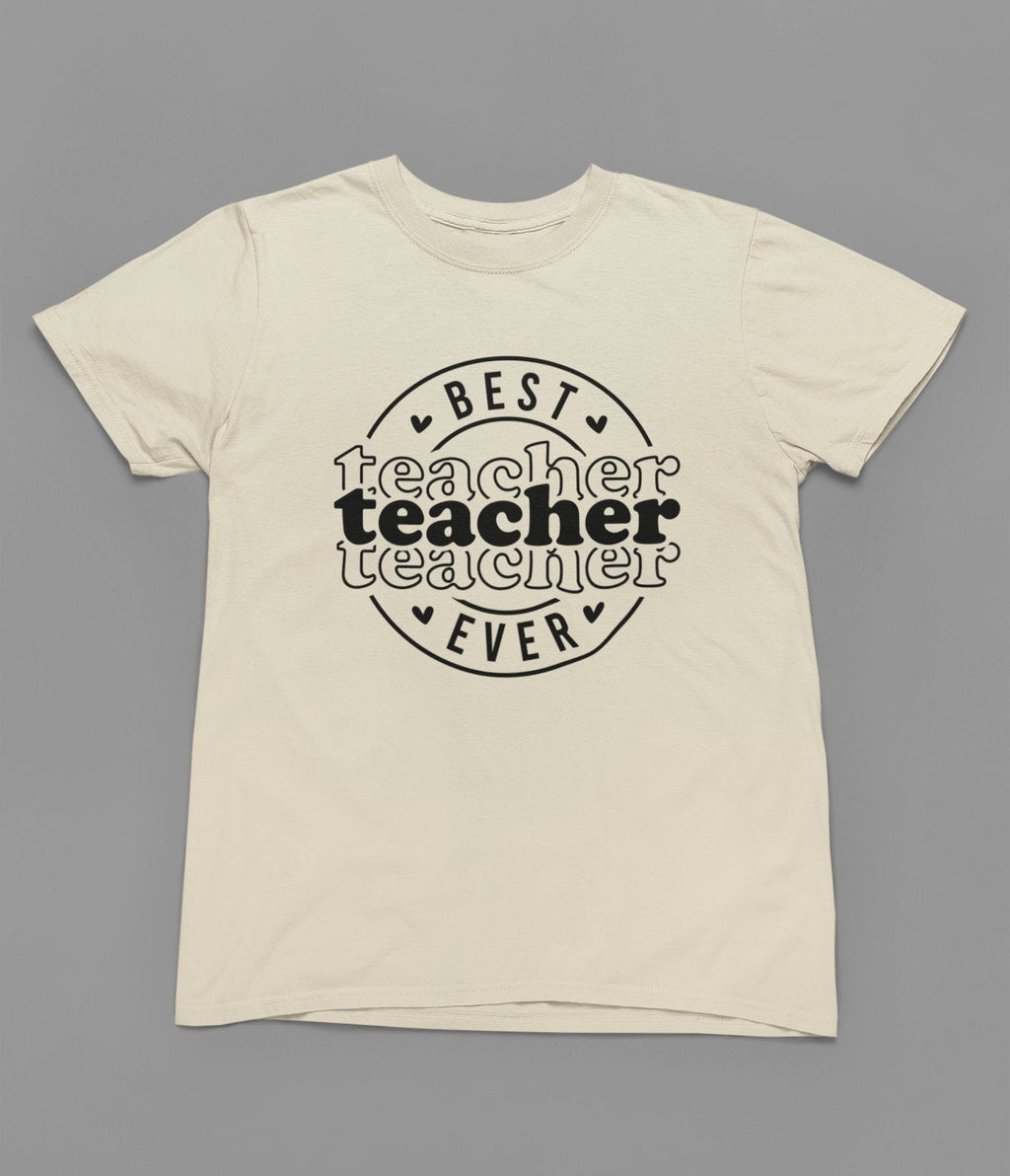 Best Teacher Ever T-Shirt - Beast & Beauty Clothing LTD - Teacher T-Shirt - small - Yellow - 