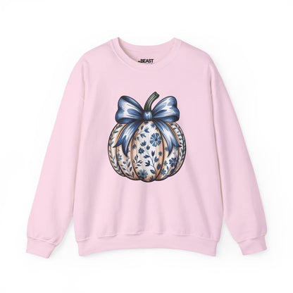 blue bow pumpkin sweatshirt light pink sweatshirt uk coquette gift idea