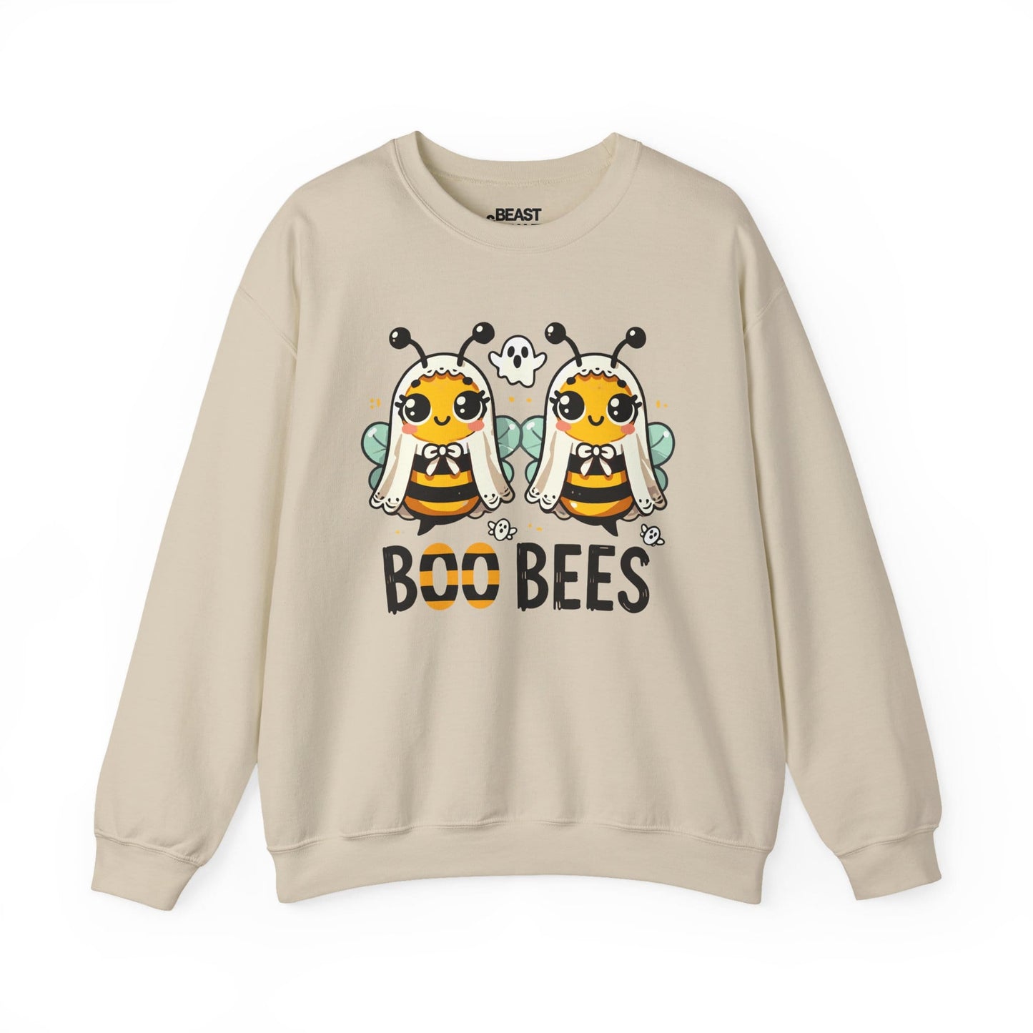 Boo Bees Cute Halloween Sweatshirt for Adults Sand / S gift_idea unique_gift personalised_gift