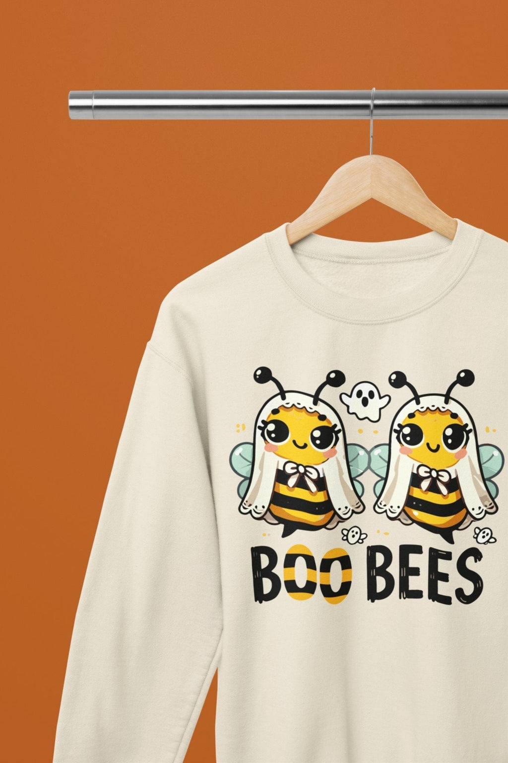 Boo Bees Funny Halloween Sweatshirt & T-Shirt | Cute Ghost Bees Beige / Small / Sweatshirt gift_idea unique_gift personalised_gift