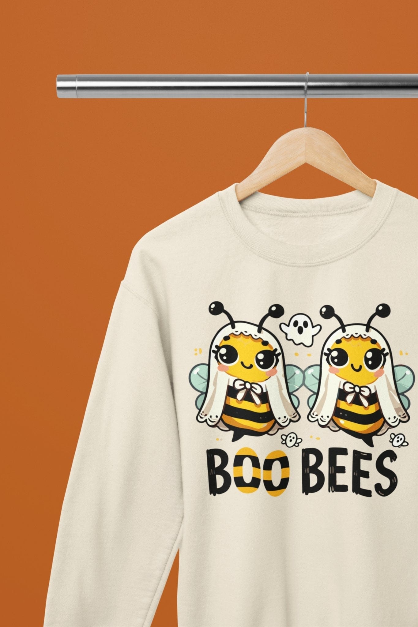 Boo Bees Funny Halloween Sweatshirt & T-Shirt | Cute Ghost Bees Beige / Small / Sweatshirt gift_idea unique_gift personalised_gift