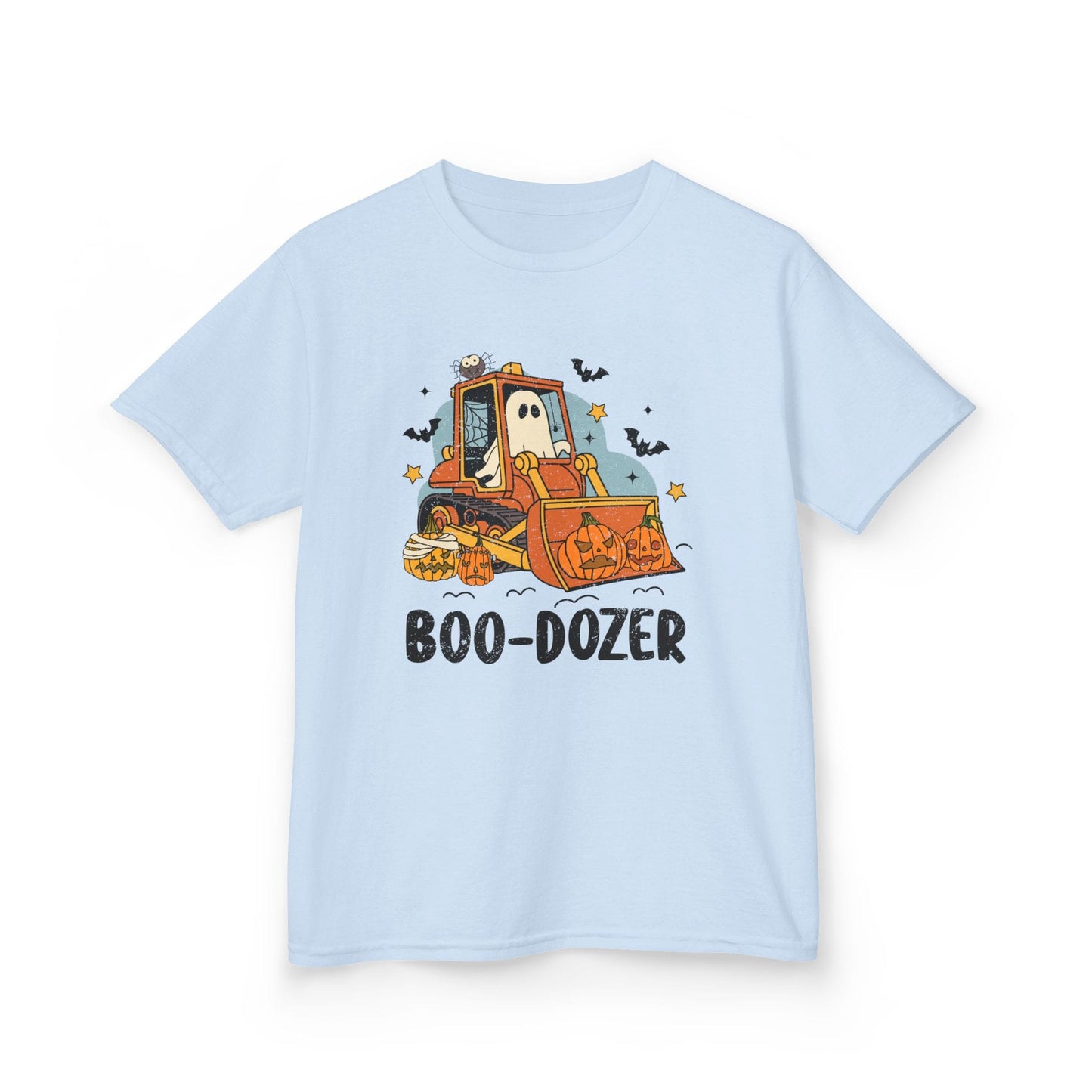 Boo-Dozer Halloween Construction Kids T-Shirt Light Blue / XS gift_idea unique_gift personalised_gift