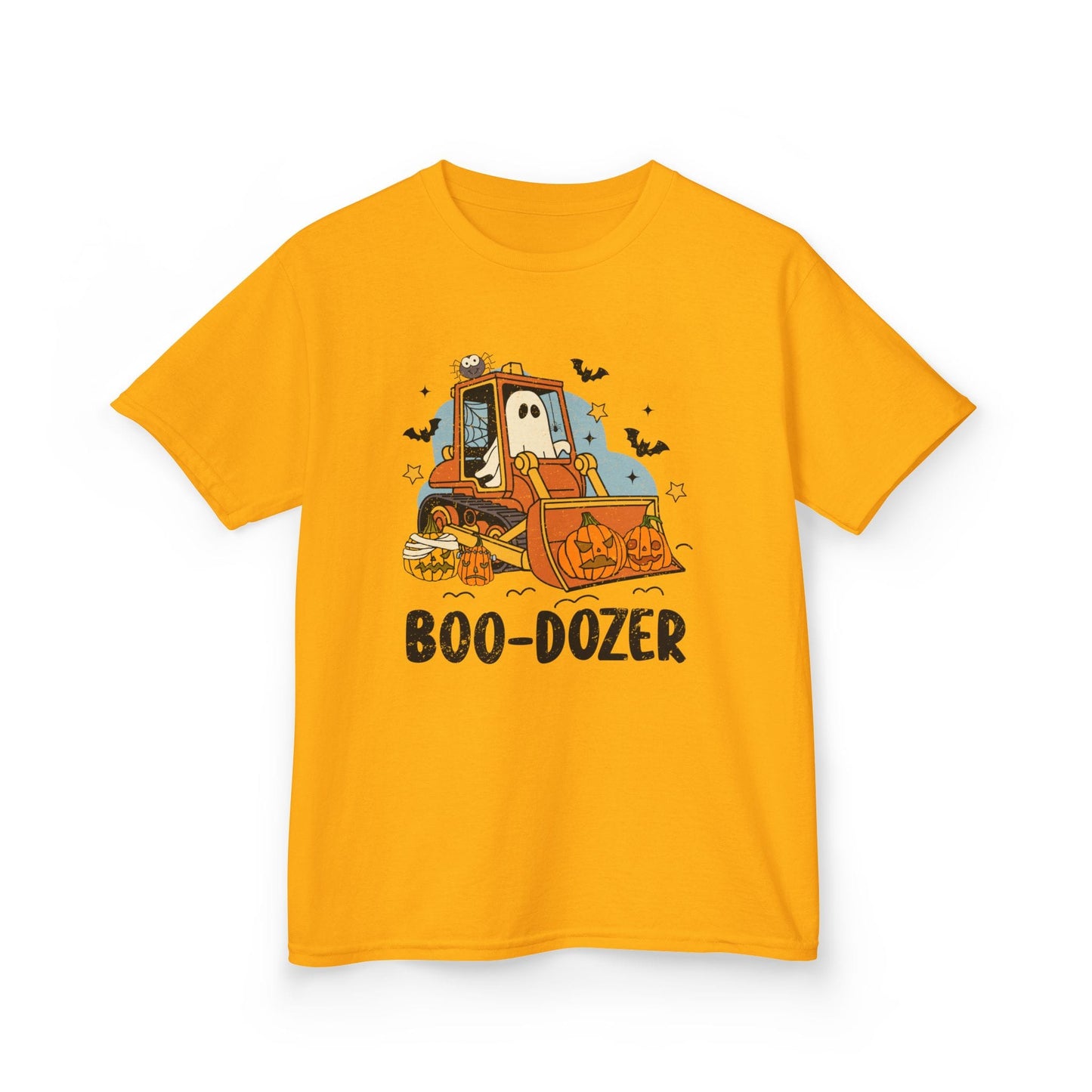 Boo-Dozer Halloween Construction Kids T-Shirt Gold / XS gift_idea unique_gift personalised_gift