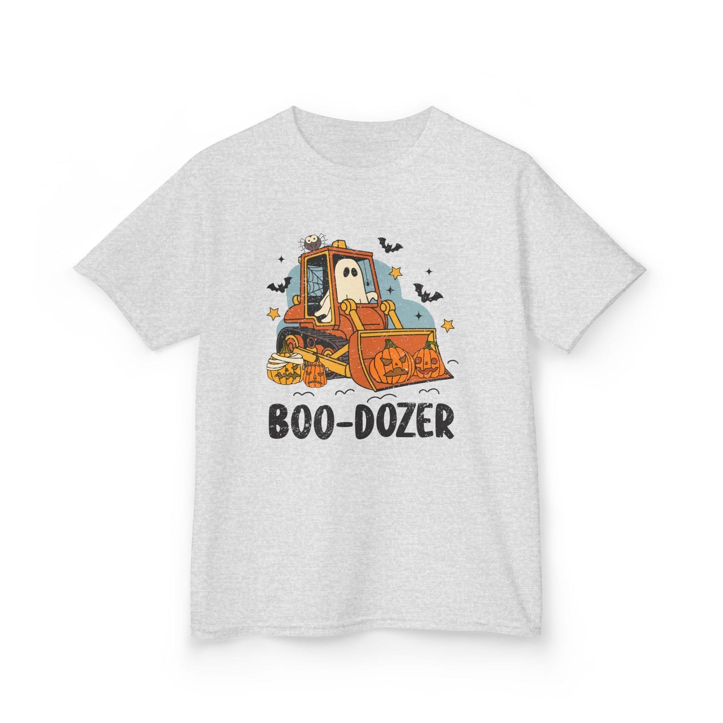 Boo-Dozer Halloween Construction Kids T-Shirt Ash / XS gift_idea unique_gift personalised_gift