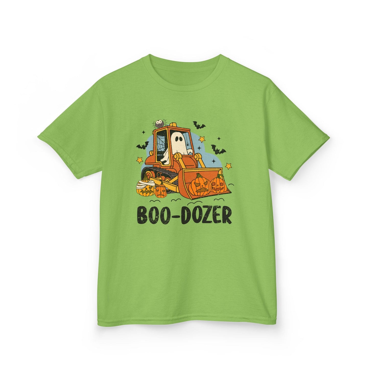 Boo-Dozer Halloween Construction Kids T-Shirt Lime / XS gift_idea unique_gift personalised_gift