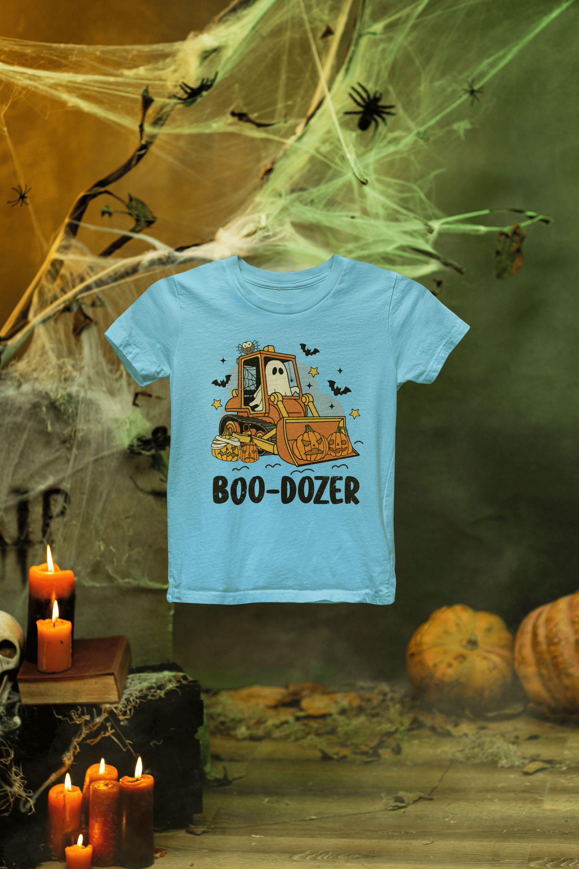 Boo-Dozer Kids Halloween Sweatshirt | Ghost Bulldozer Jumper gift_idea unique_gift personalised_gift