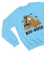Boo-Dozer Kids Halloween Sweatshirt | Ghost Bulldozer Jumper Sweatshirt / Blue / 3-4 years gift_idea unique_gift personalised_gift