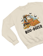 Boo-Dozer Kids Halloween Sweatshirt | Ghost Bulldozer Jumper Sweatshirt / Beige / 3-4 years gift_idea unique_gift personalised_gift