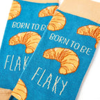 Born To Be Flaky Socks – Funny Croissant Socks for Food Lovers UK gift_idea unique_gift personalised_gift