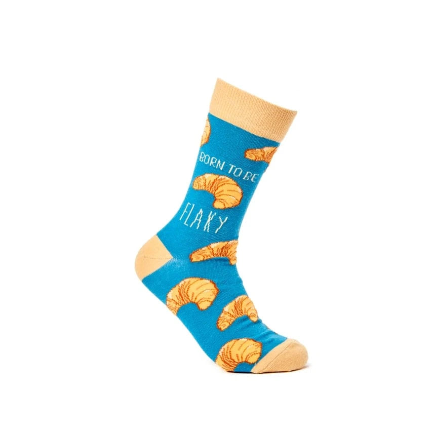 Born To Be Flaky Socks – Funny Croissant Socks for Food Lovers UK gift_idea unique_gift personalised_gift