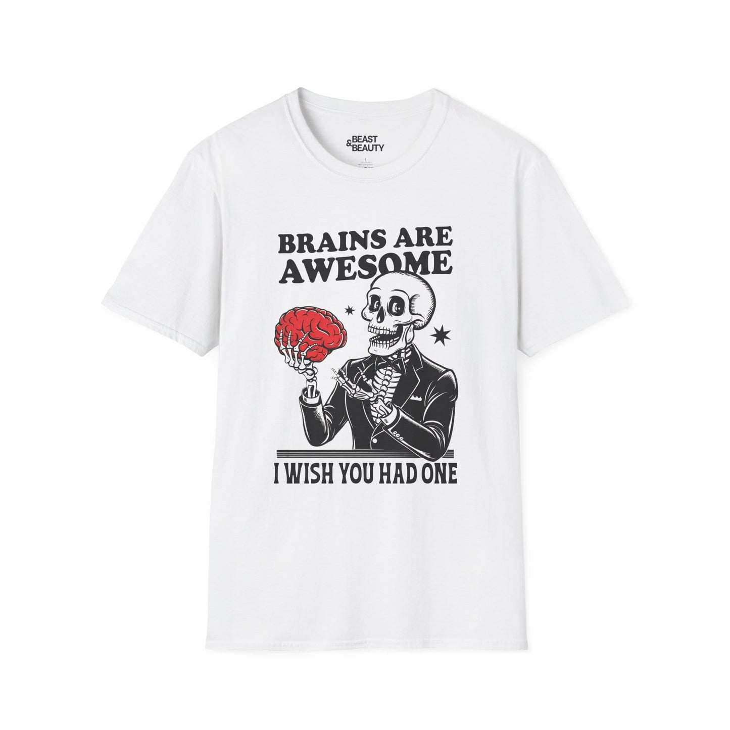 Brains Are Awesome Funny Halloween T-Shirt White / S gift_idea unique_gift personalised_gift