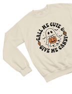 Call Me Cute & Give Me Candy Ghost Halloween Sweatshirt & T-Shirt gift_idea unique_gift personalised_gift