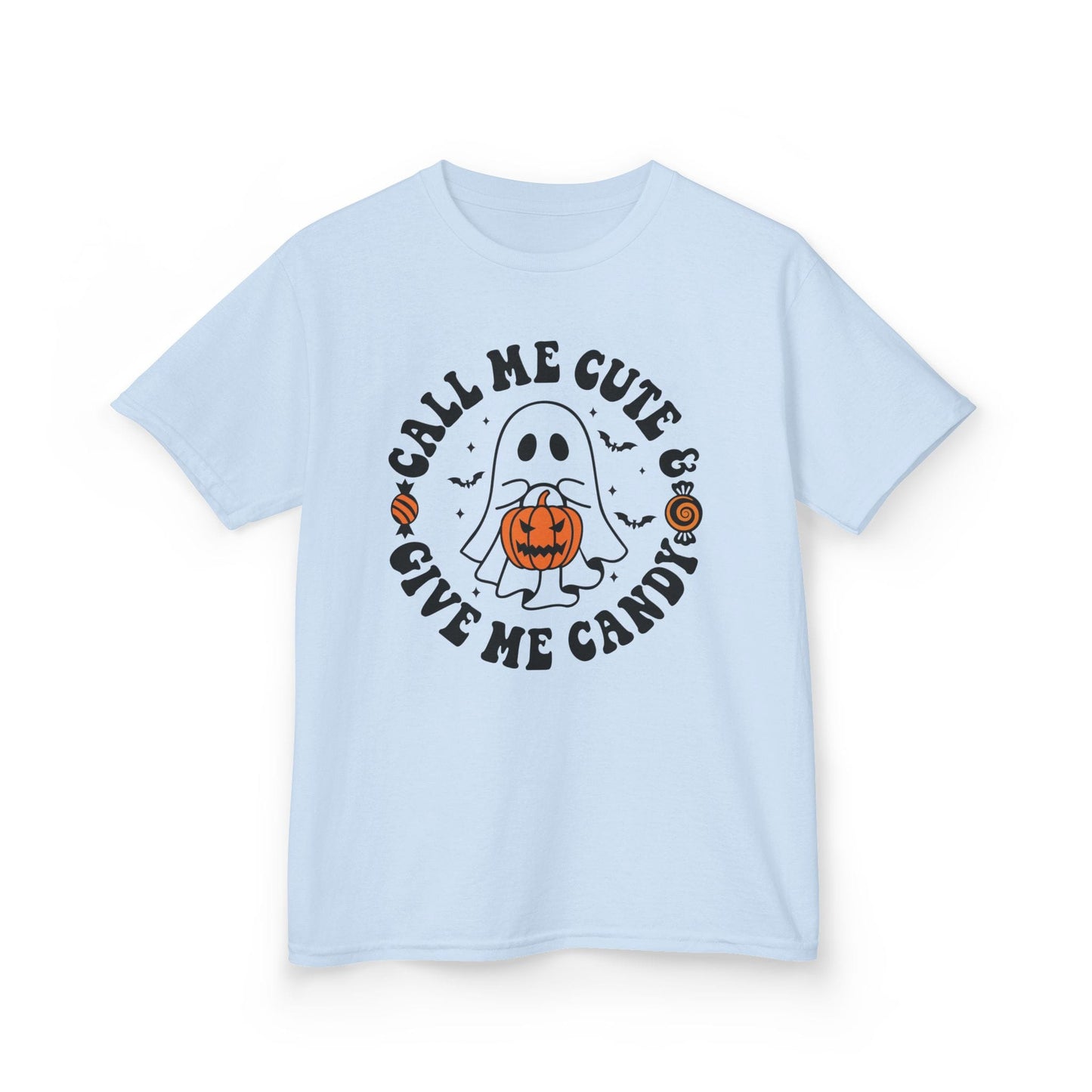 Call Me Cute Give Me Candy Kids Halloween T-Shirt Light Blue / XS gift_idea unique_gift personalised_gift