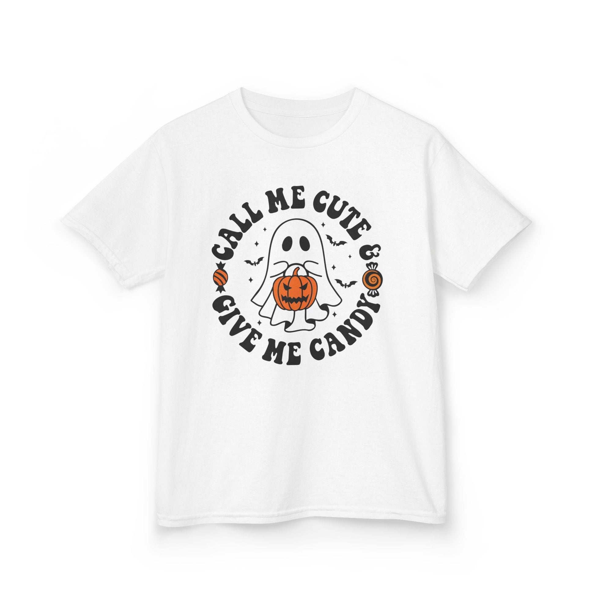 Call Me Cute Give Me Candy Kids Halloween T-Shirt White / XS gift_idea unique_gift personalised_gift