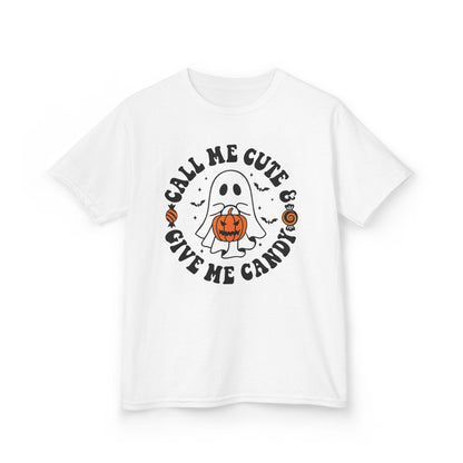 Call Me Cute Give Me Candy Kids Halloween T-Shirt White / XS gift_idea unique_gift personalised_gift