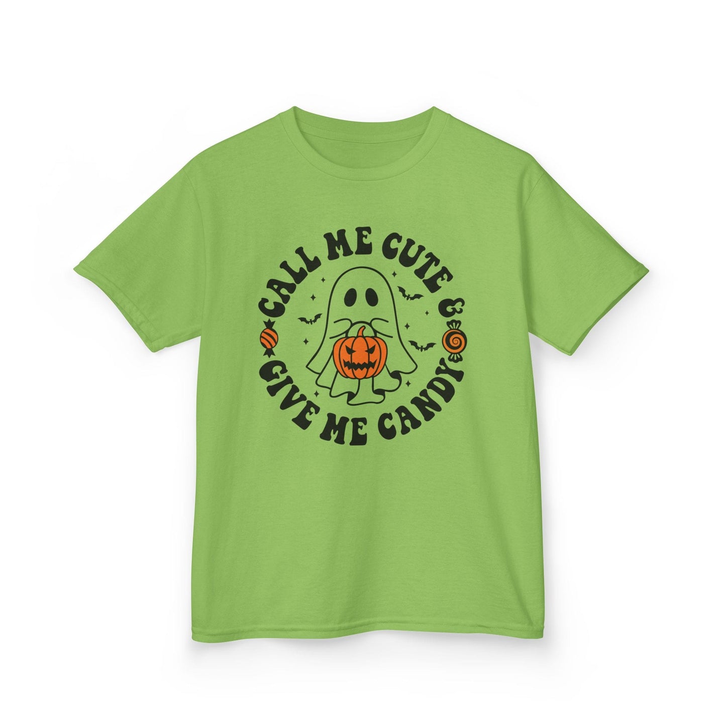 Call Me Cute Give Me Candy Kids Halloween T-Shirt Lime / XS gift_idea unique_gift personalised_gift