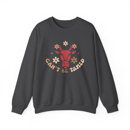 can t be tamed cowgirl sweatshirt dark heather sweatshirt uk cowgirl gift idea
