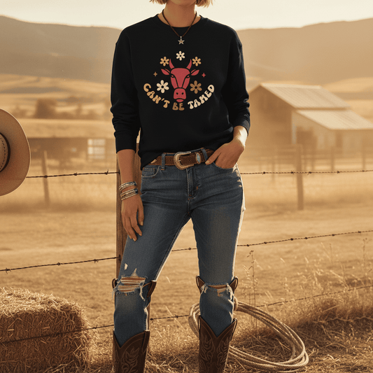 Can’t Be Tamed Cowgirl Sweatshirt gift_idea unique_gift personalised_gift