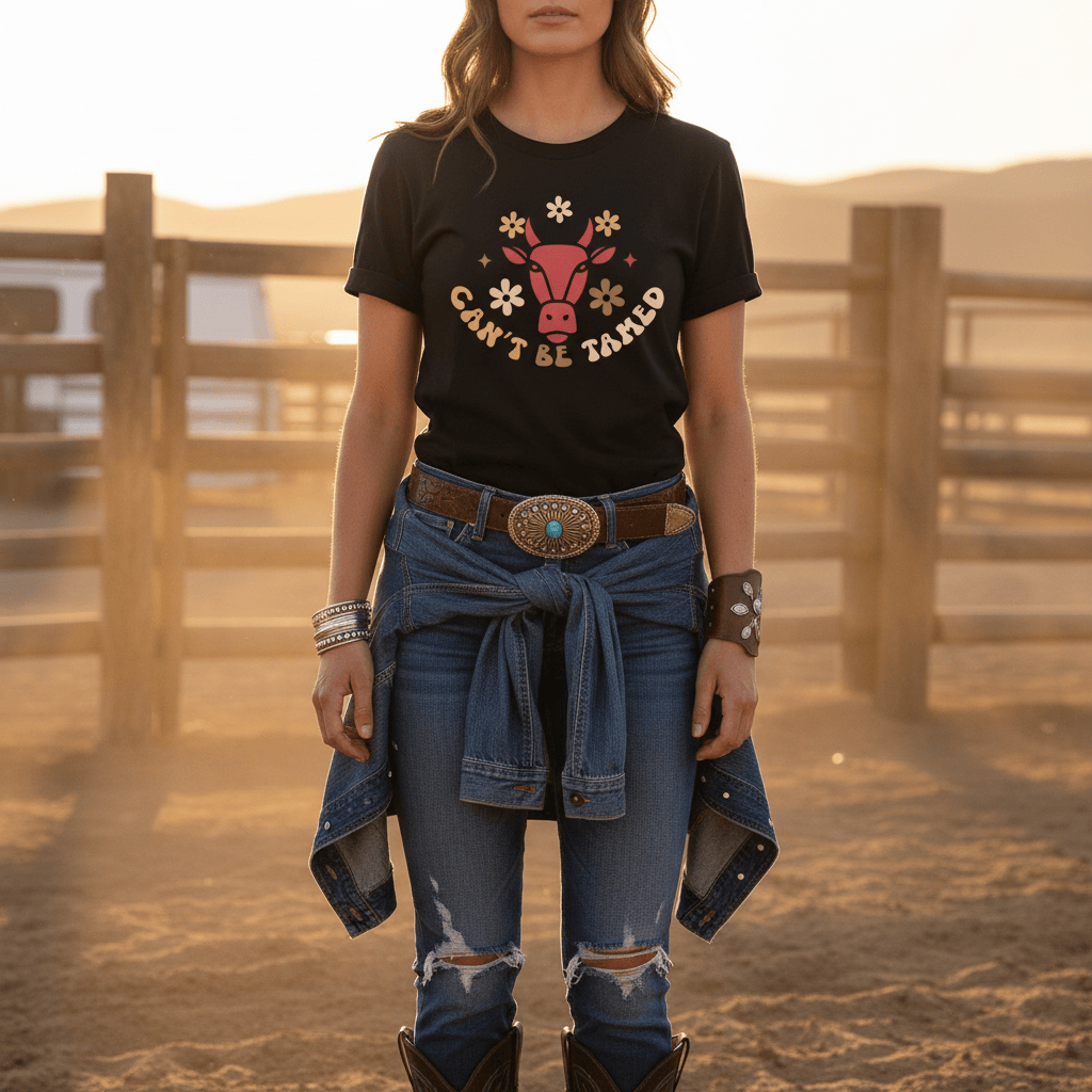 Can’t Be Tamed Cowgirl T-Shirt gift_idea unique_gift personalised_gift