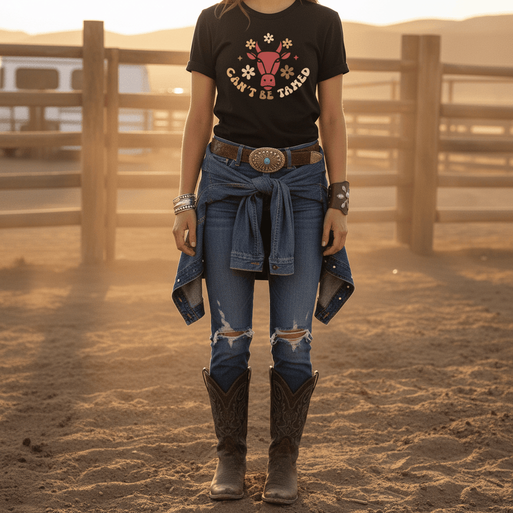 Can’t Be Tamed Cowgirl T-Shirt gift_idea unique_gift personalised_gift