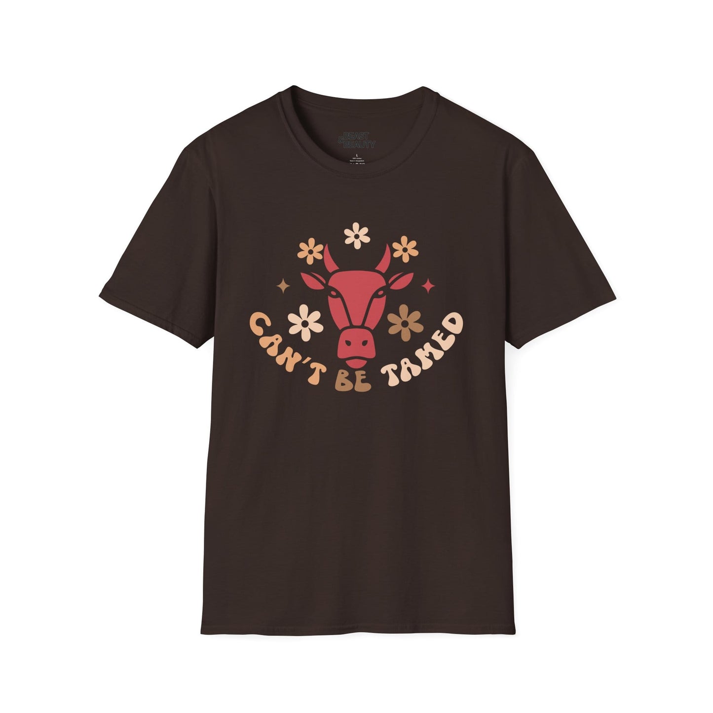 can t be tamed cowgirl t-shirt dark chocolate t-shirt uk cowgirl gift idea
