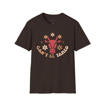 can t be tamed cowgirl t-shirt dark chocolate t-shirt uk cowgirl gift idea
