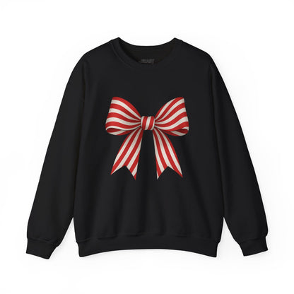 candy cane bow sweatshirt black sweatshirt uk coquette gift idea