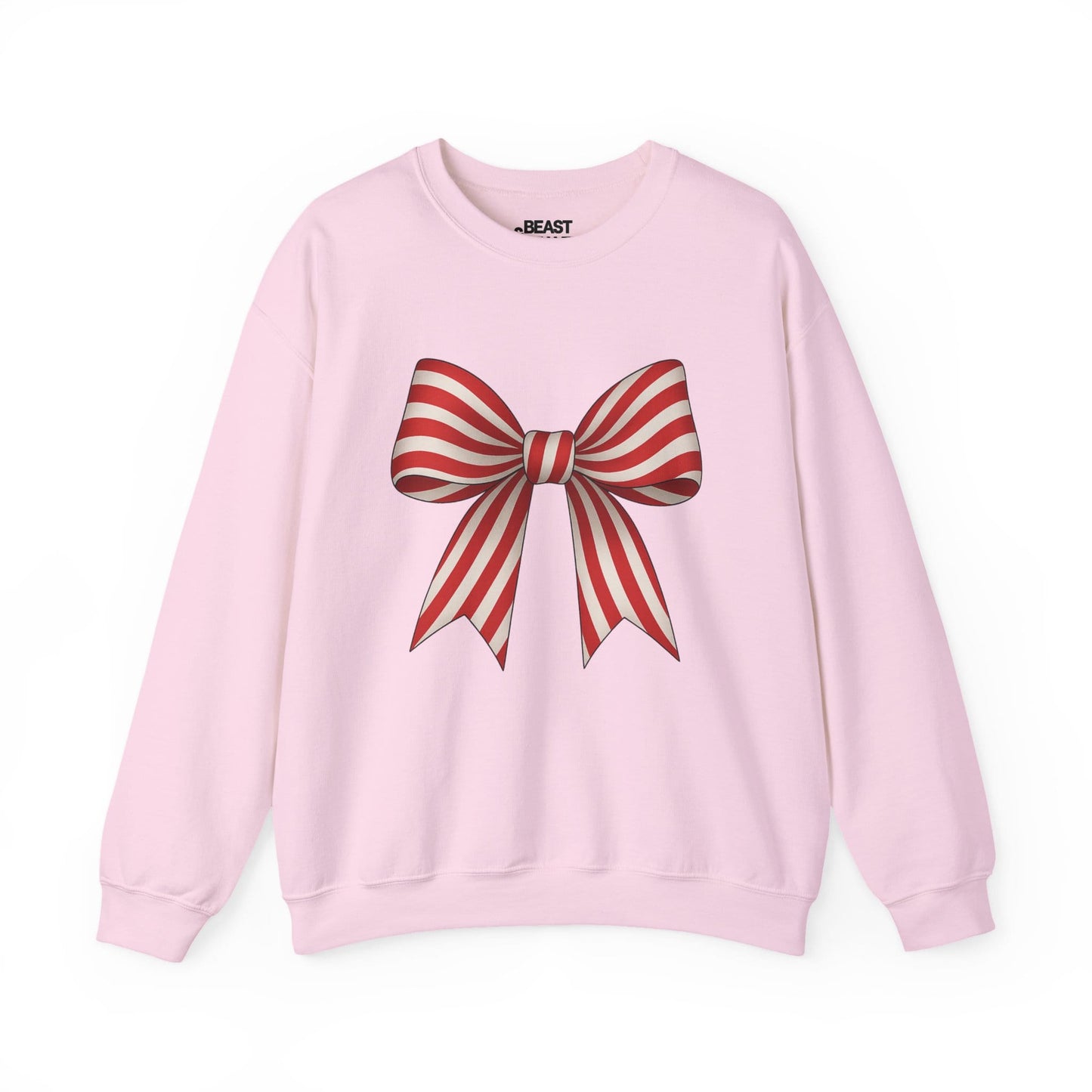 candy cane bow sweatshirt light pink sweatshirt uk coquette gift idea