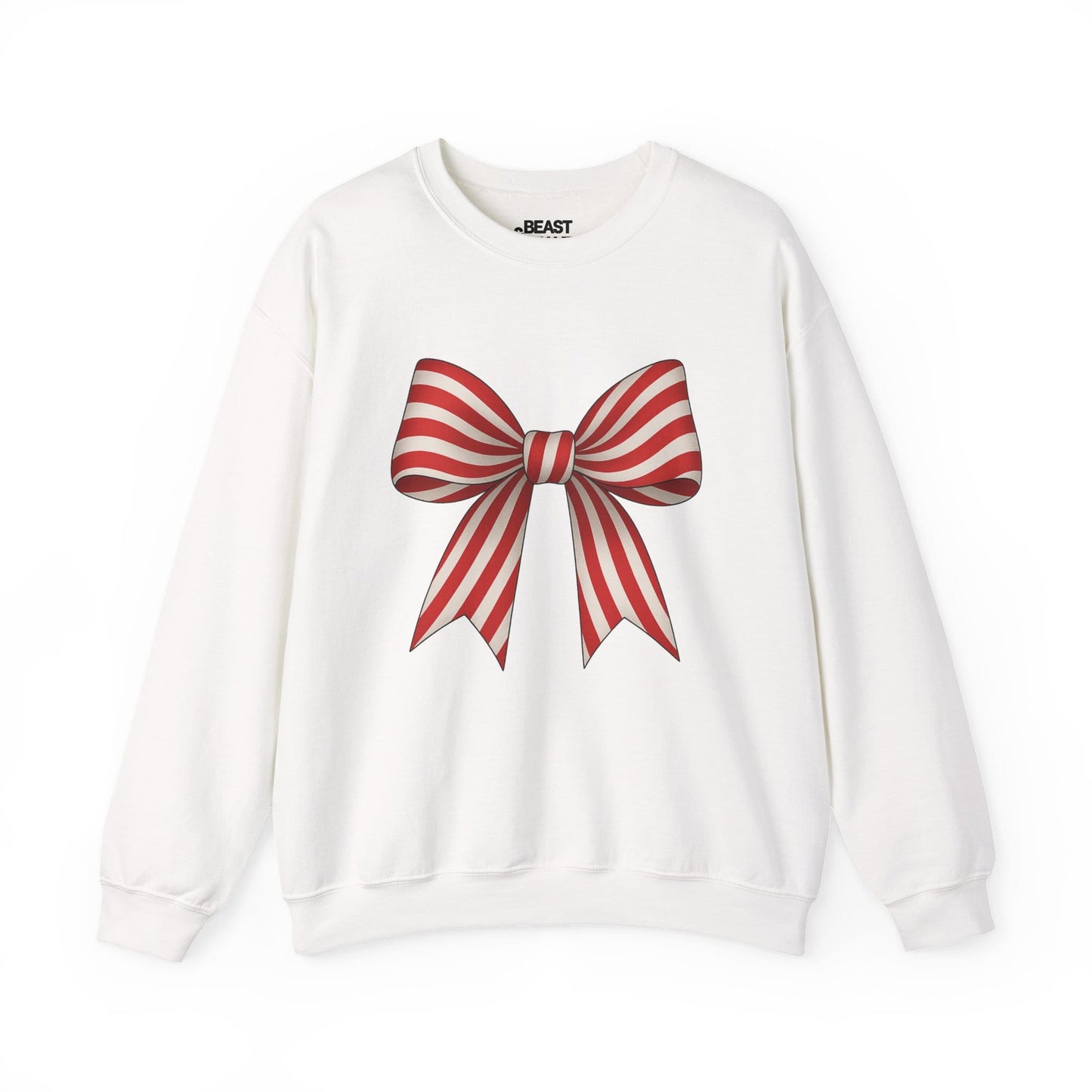 candy cane bow sweatshirt white sweatshirt uk coquette gift idea