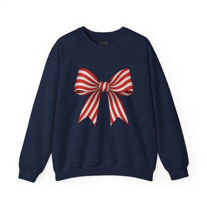 candy cane bow sweatshirt navy sweatshirt uk coquette gift idea