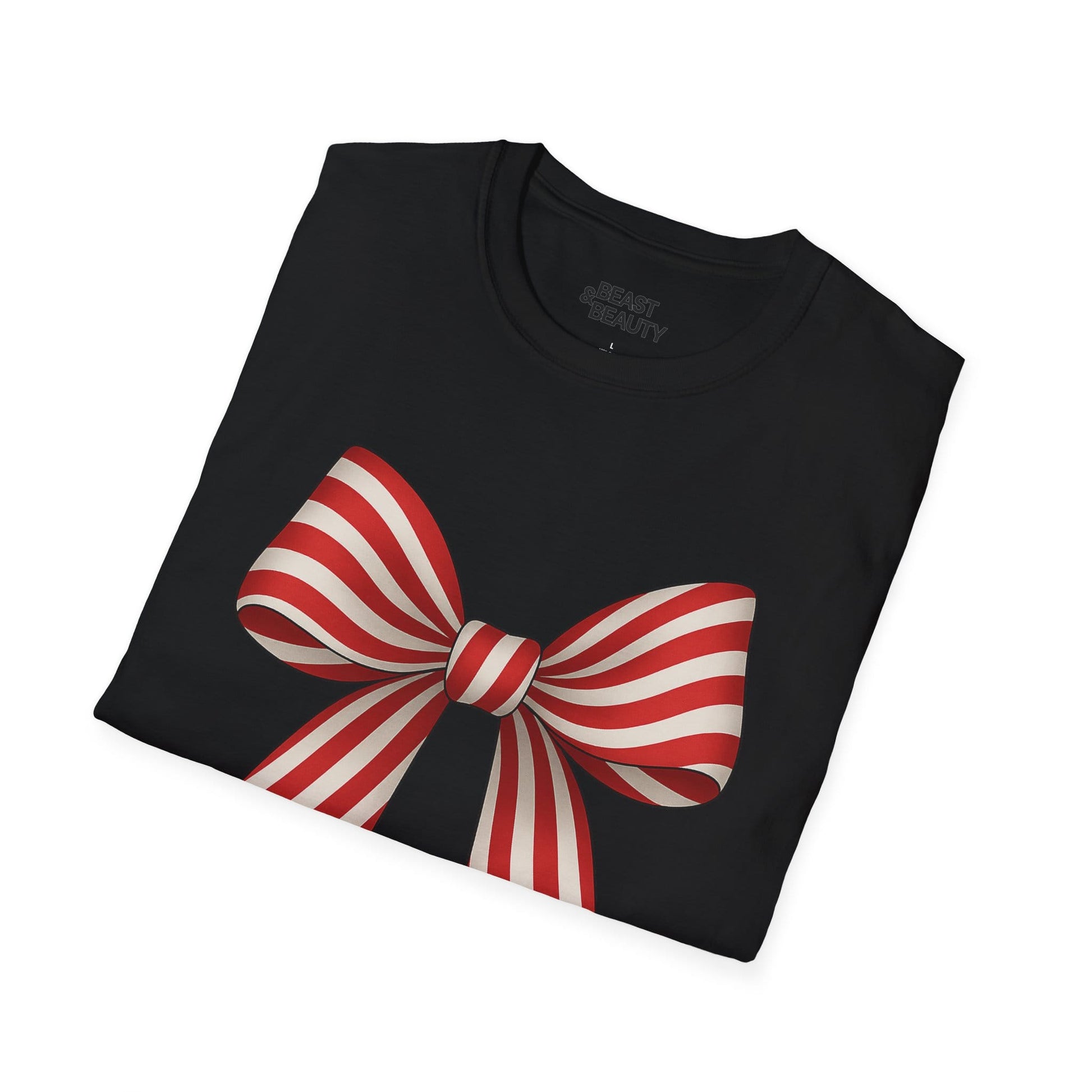 candy cane bow t-shirt t-shirt uk Christmas gift idea image 6