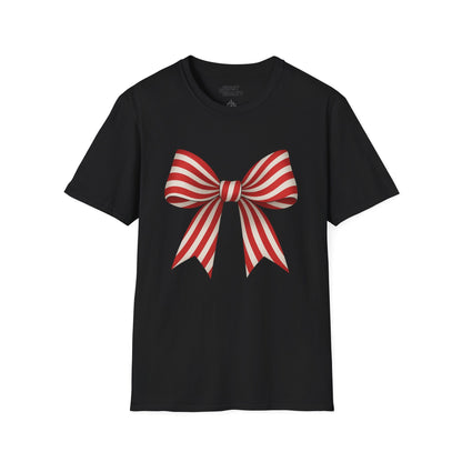 candy cane bow t-shirt black t-shirt uk Christmas gift idea