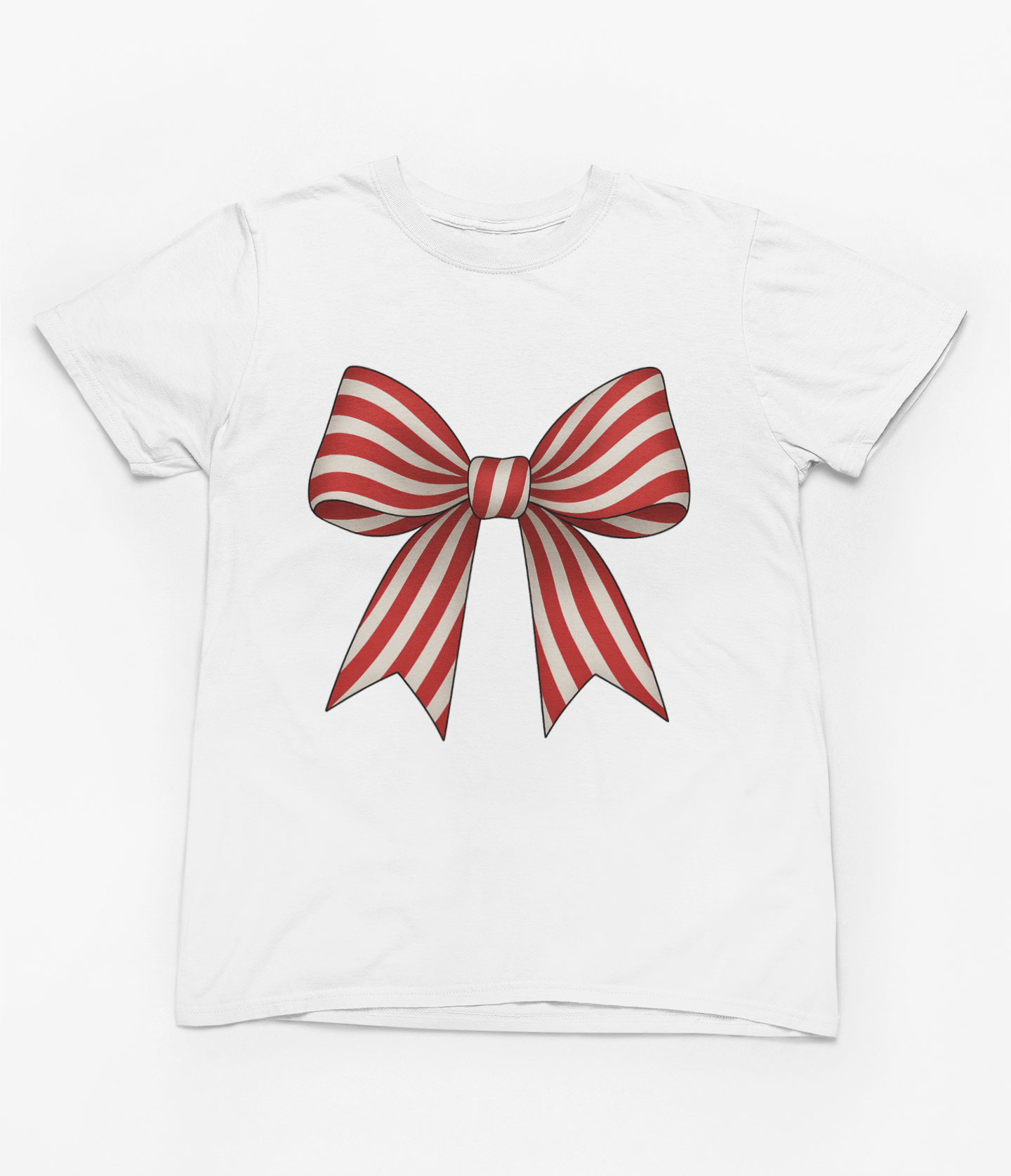 Beast and Beauty T-Shirt / 3XL (Adult) / White Candy Cane Stripe Coquette Bow Christmas Sweatshirt or T-Shirt – Festive Gift UK