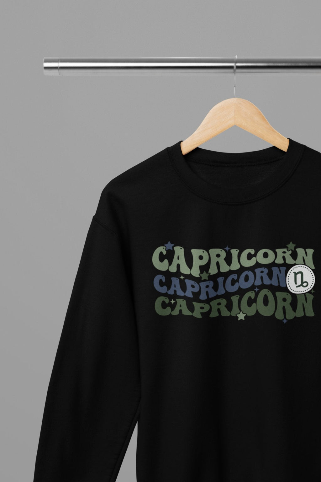 Capricorn Zodiac Fun Colour Font Sweatshirt - Beast & Beauty Clothing LTD - Zodiac Sweatshirt - small - Black - 