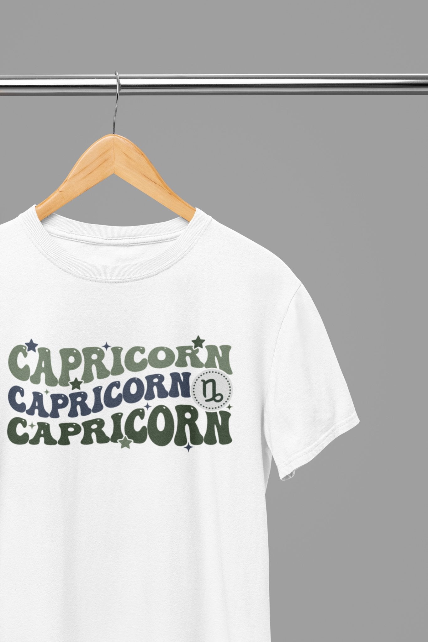 Capricorn Zodiac Fun Colour Font T-Shirt - Beast & Beauty Clothing LTD - Zodiac T-Shirt - small - White - 