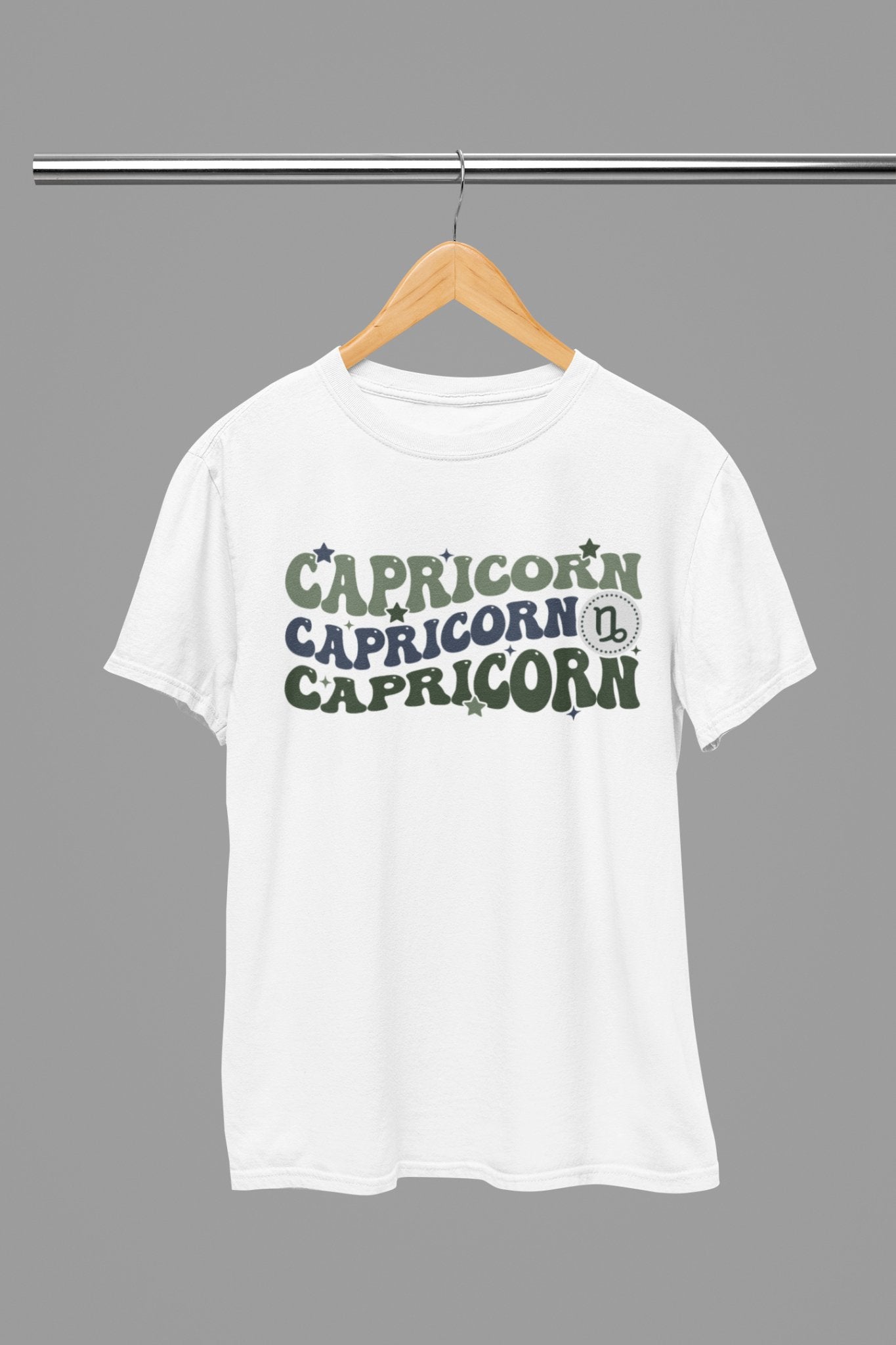 Capricorn Zodiac Fun Colour Font T-Shirt - Beast & Beauty Clothing LTD - Zodiac T-Shirt - small - White - 