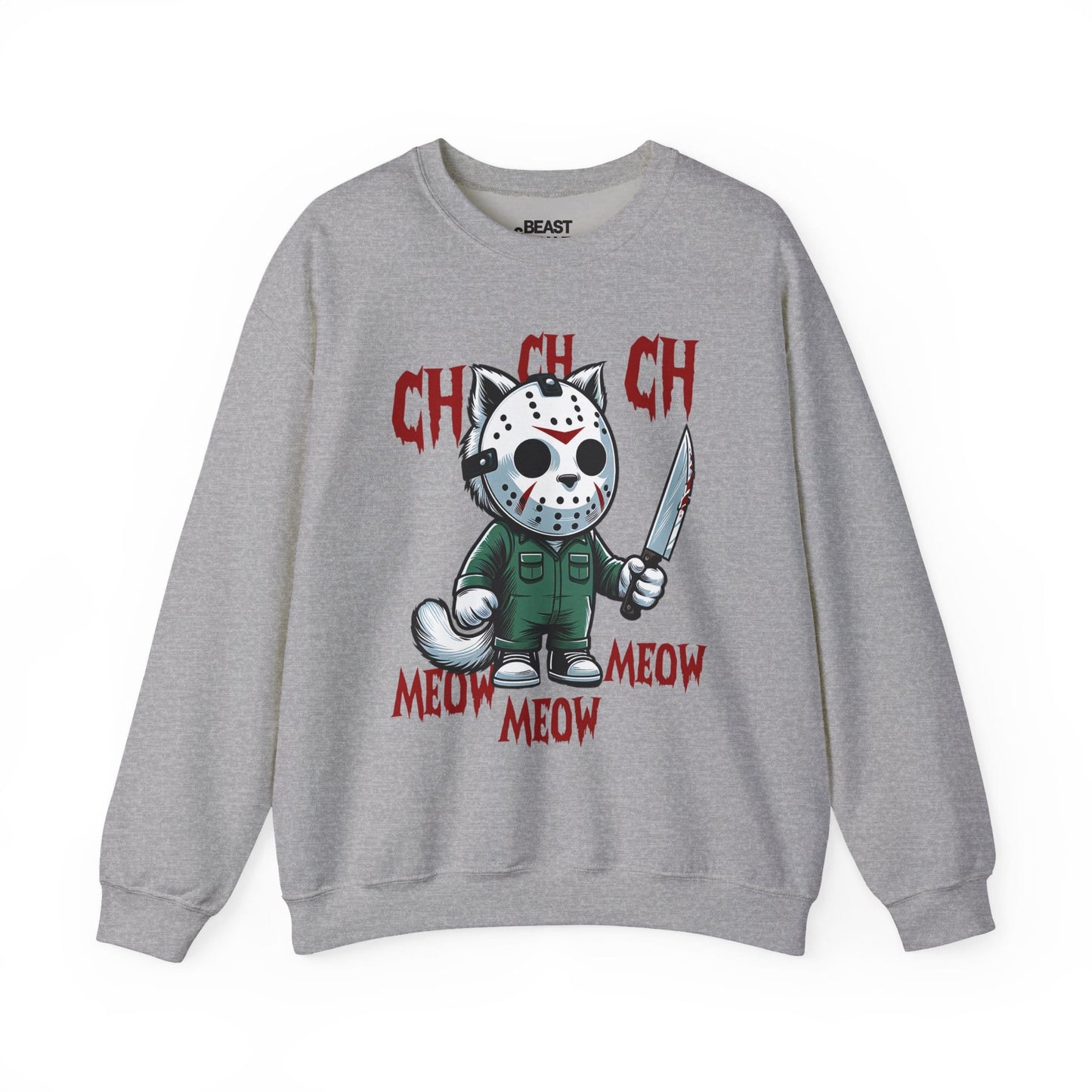 Ch Ch Ch Meow Meow Funny Halloween Cat Sweatshirt Sport Grey / S gift_idea unique_gift personalised_gift
