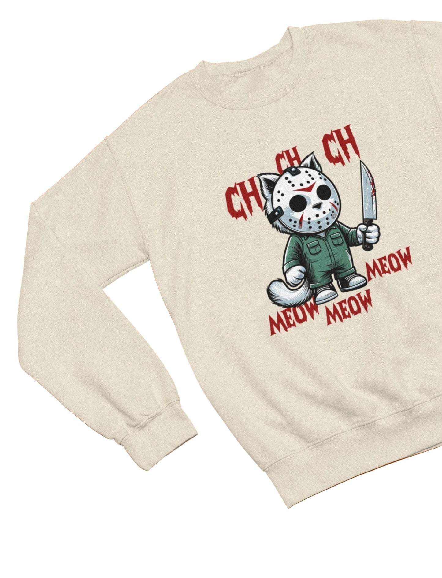 Ch Ch Meow Meow Funny Horror Cat Halloween Sweatshirt & T-Shirt gift_idea unique_gift personalised_gift