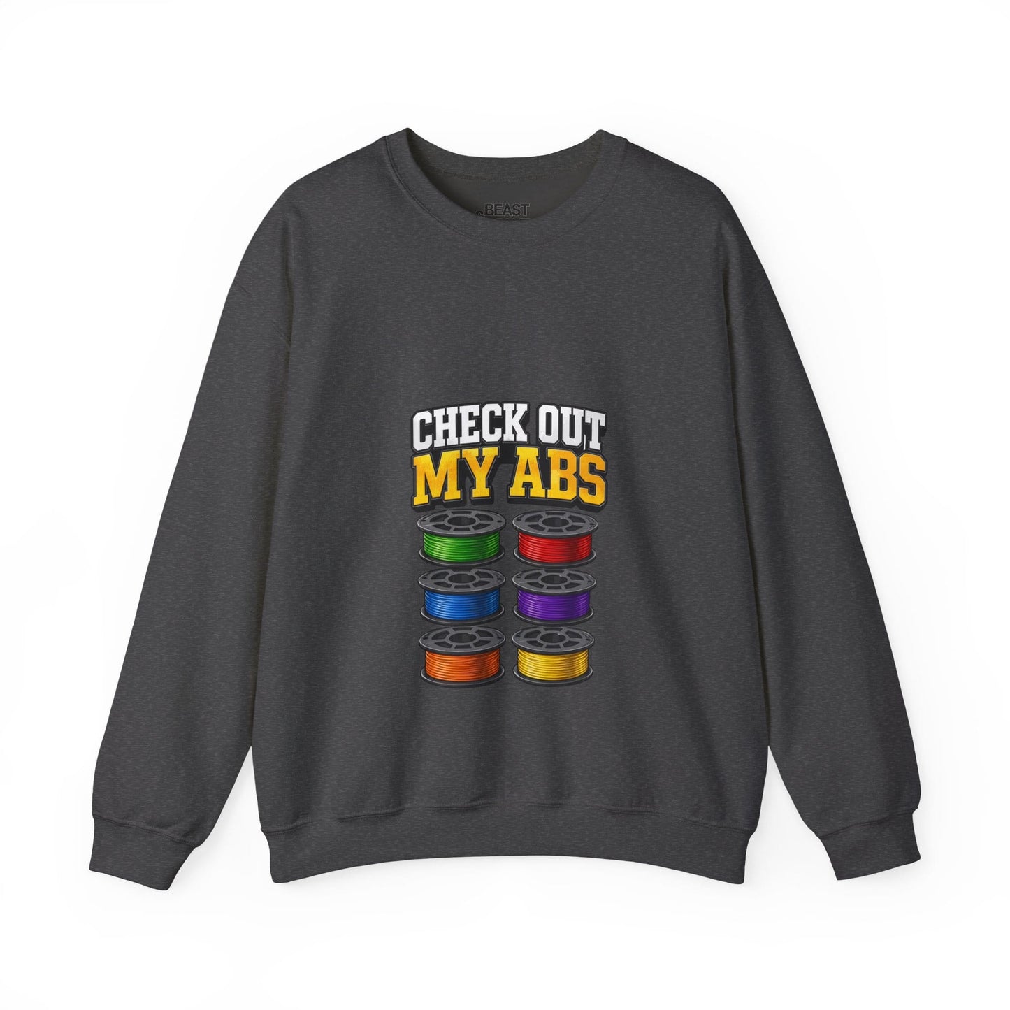 Check Out My ABS - Funny 3D Printing Sweatshirt | Filament Pun Dark Heather / S gift_idea unique_gift personalised_gift