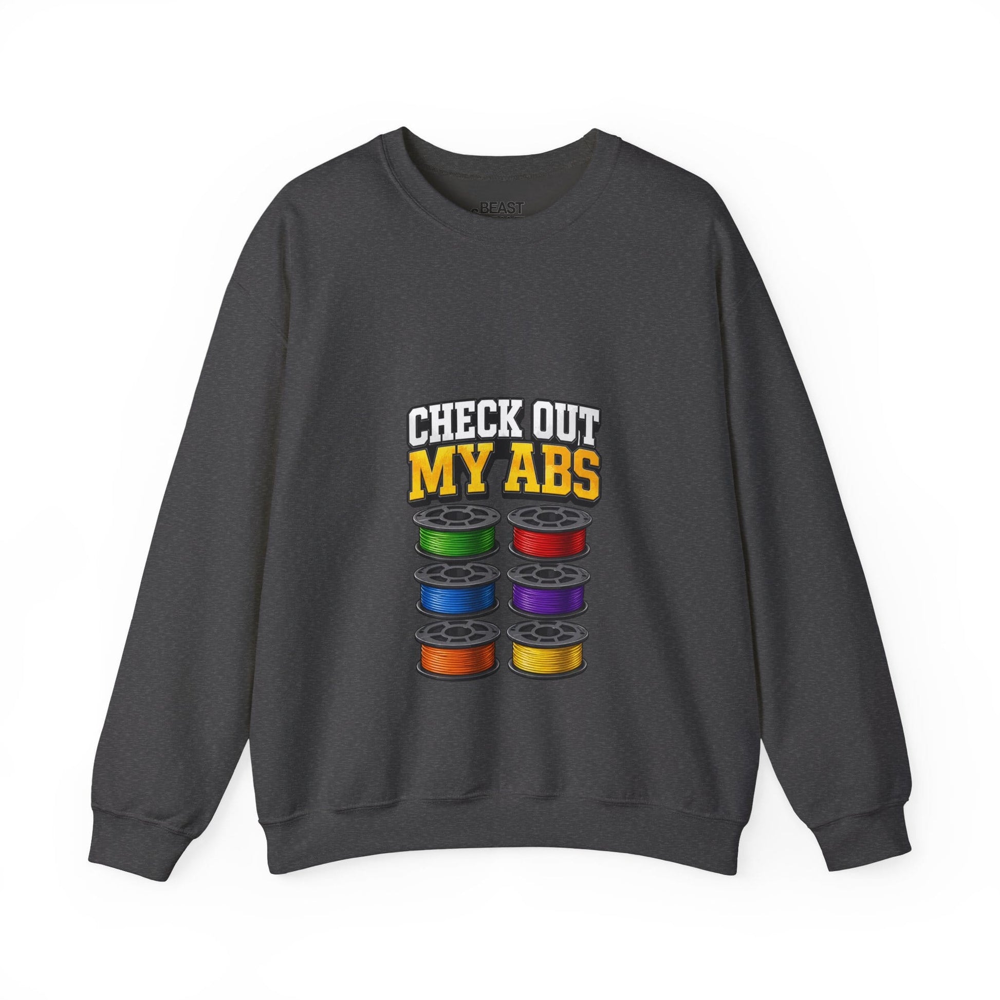 Check Out My ABS - Funny 3D Printing Sweatshirt | Filament Pun Dark Heather / S gift_idea unique_gift personalised_gift