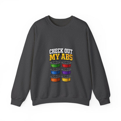 Check Out My ABS - Funny 3D Printing Sweatshirt | Filament Pun Dark Heather / S gift_idea unique_gift personalised_gift