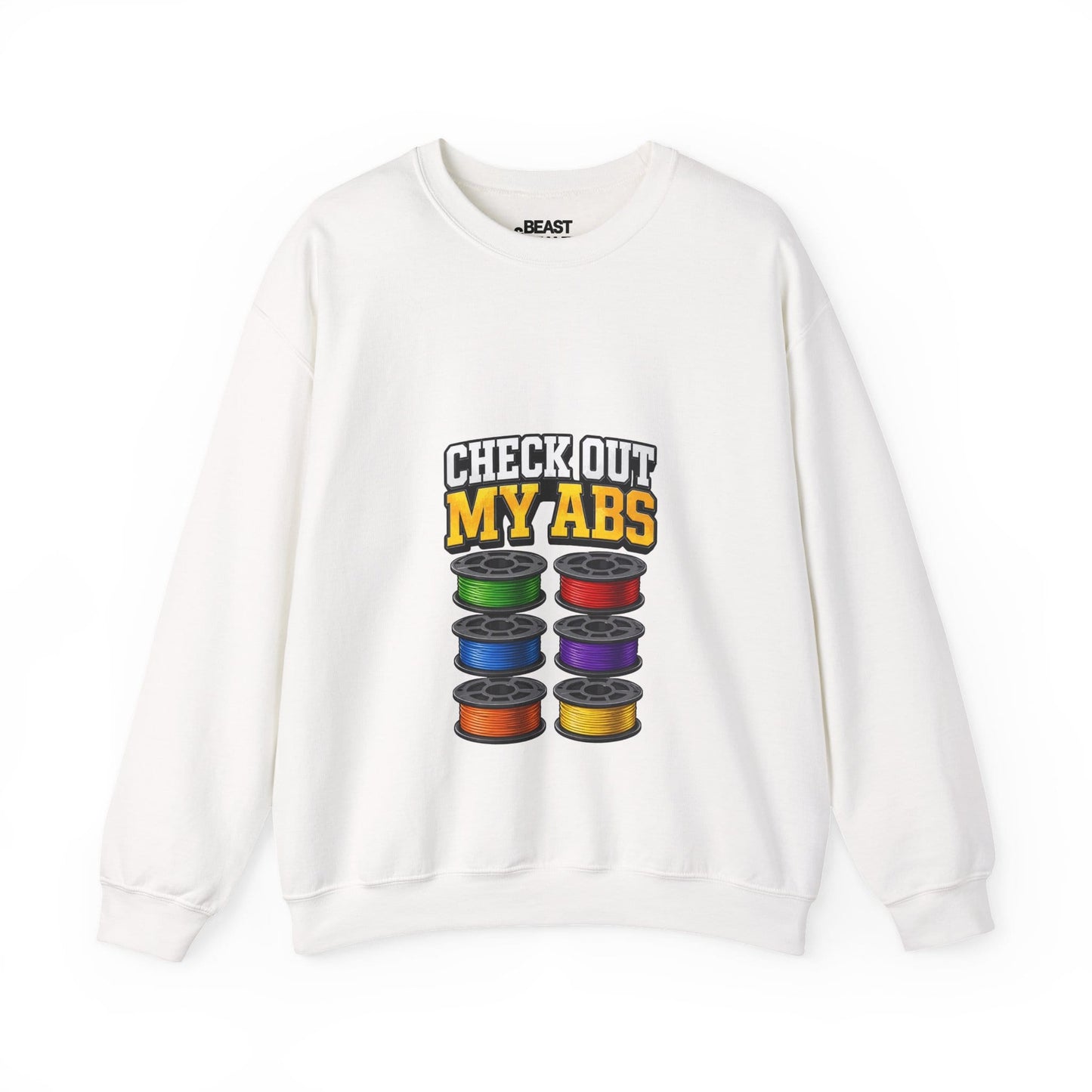 Check Out My ABS - Funny 3D Printing Sweatshirt | Filament Pun White / S gift_idea unique_gift personalised_gift