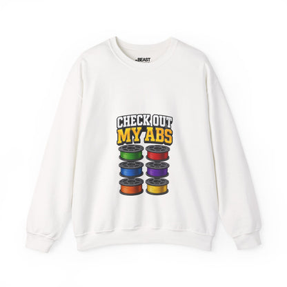 Check Out My ABS - Funny 3D Printing Sweatshirt | Filament Pun White / S gift_idea unique_gift personalised_gift