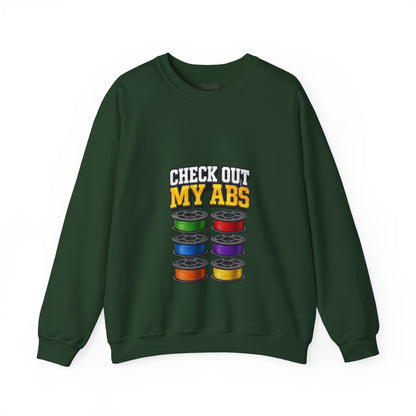 Check Out My ABS - Funny 3D Printing Sweatshirt | Filament Pun Forest Green / S gift_idea unique_gift personalised_gift