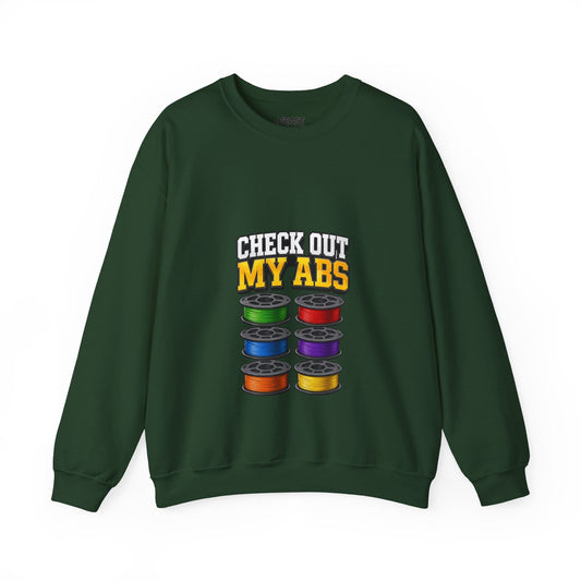 Check Out My ABS - Funny 3D Printing Sweatshirt | Filament Pun Forest Green / S gift_idea unique_gift personalised_gift