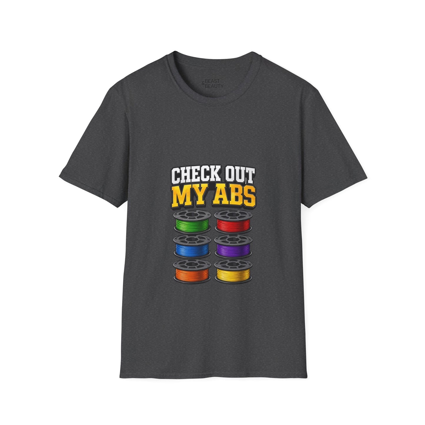 Check Out My ABS - Funny 3D Printing T-Shirt | Filament Pun Tee Dark Heather / S gift_idea unique_gift personalised_gift