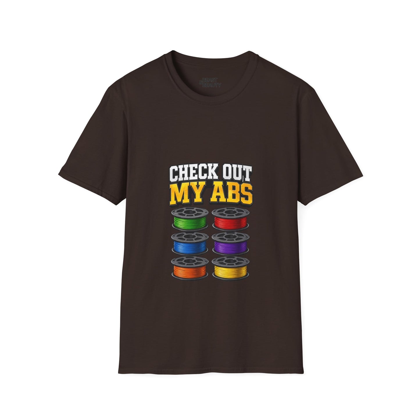 Check Out My ABS - Funny 3D Printing T-Shirt | Filament Pun Tee Dark Chocolate / S gift_idea unique_gift personalised_gift