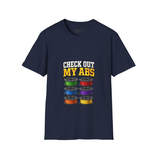 Check Out My ABS - Funny 3D Printing T-Shirt | Filament Pun Tee Navy / S gift_idea unique_gift personalised_gift