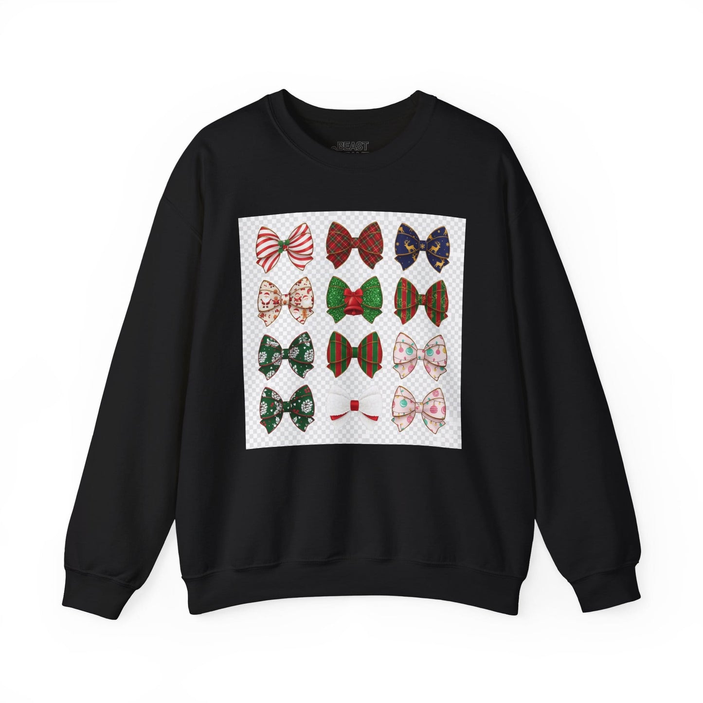 christmas bow pattern sweatshirt black sweatshirt uk Christmas gift idea