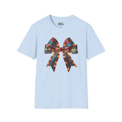 christmas bow t-shirt light blue t-shirt uk Christmas gift idea